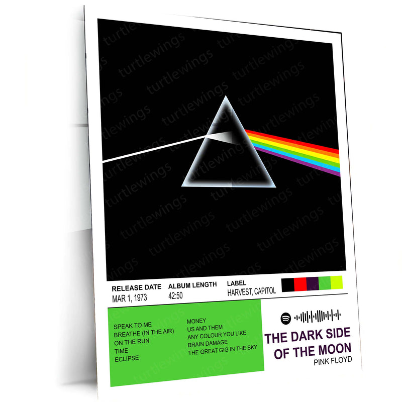 The Dark Side of the Moon Metal Frame | Pink Floyd Album Art | Classic Music Wall Poster