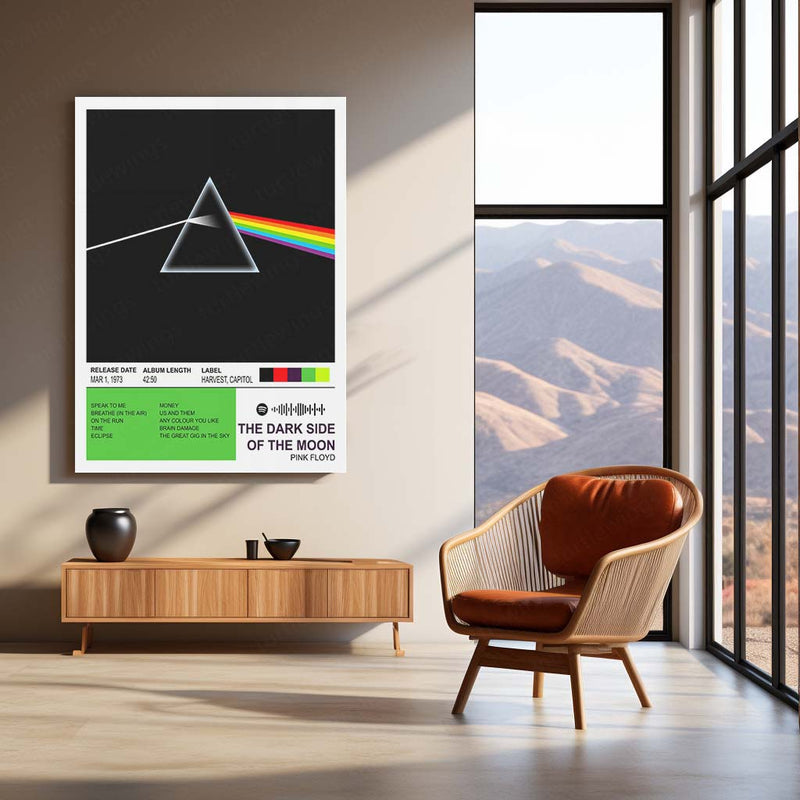 The Dark Side of the Moon Metal Frame | Pink Floyd Album Art | Classic Music Wall Poster