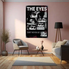 Quote Metal Poster | The Eyes – They Never Lie Metal Frame Truth, Intuition & Unspoken Reality Psychological Quote Wall Art | Dark Minimal Mindset Metal Poster - TURTLEWINGS 