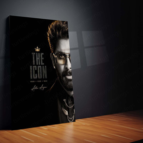 The Icon Allu Arjun Metal Poster | Premium Stylish Telugu Superstar Wall Art
