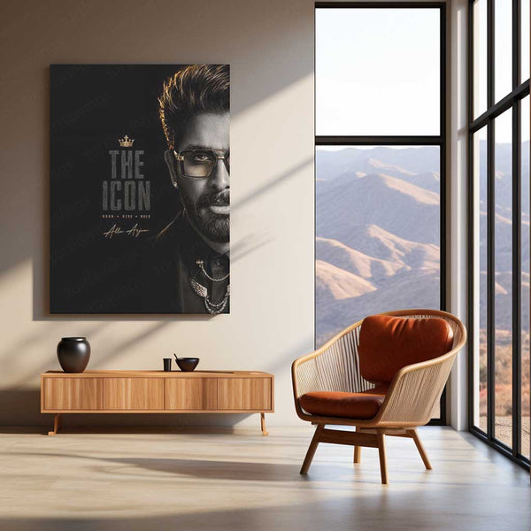 The Icon Allu Arjun Metal Poster | Premium Stylish Telugu Superstar Wall Art