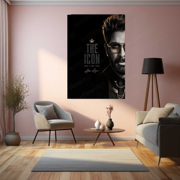 The Icon Allu Arjun Metal Poster | Premium Stylish Telugu Superstar Wall Art