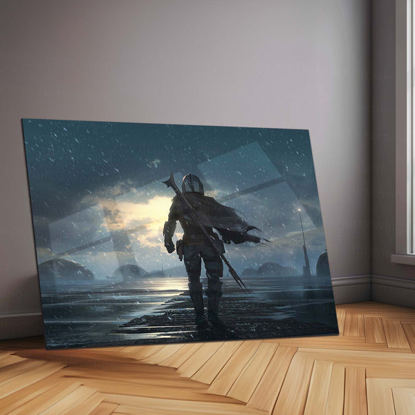 The Mandalorian – Metal Frame | Star Wars Wall Art | Galactic Bounty Hunter Poster for Sci-Fi Fans - TURTLEWINGS 