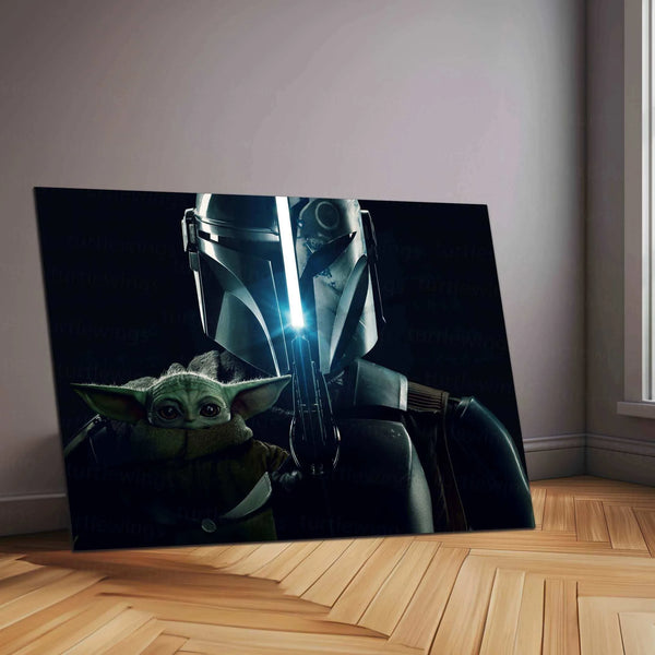 The Mandalorian Neon LED Metal Poster - TURTLEWINGS 