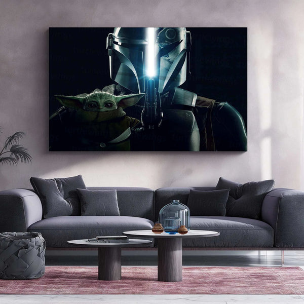 The Mandalorian Neon LED Metal Poster - TURTLEWINGS 