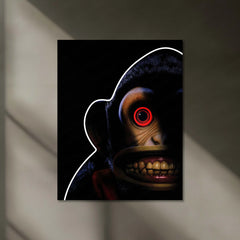 Evil Monkey Neon LED Frame | Horror Aesthetic Wall Art | Dark Creepy Glow Design - TURTLEWINGS 