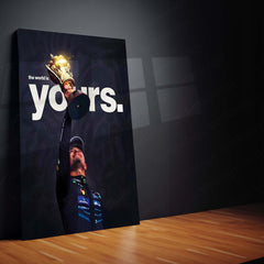 Quote Metal Poster | Lando Norris – The World Is Yours Metal Frame Victory Mindset & Next-Gen Champion Energy Wall Art | Formula 1 Triumph Metal Poster