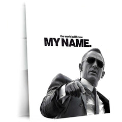 Quote Metal Poster | Daniel Craig – The World Will Know My Name Metal Frame Unshakable Confidence & Legacy Energy Wall Art | Iconic Power Statement Metal Poster
