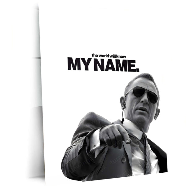 Quote Metal Poster | Daniel Craig – The World Will Know My Name Metal Frame Unshakable Confidence & Legacy Energy Wall Art | Iconic Power Statement Metal Poster