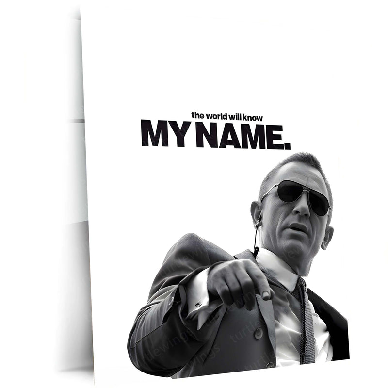 Quote Metal Poster | Daniel Craig – The World Will Know My Name Metal Frame Unshakable Confidence & Legacy Energy Wall Art | Iconic Power Statement Metal Poster