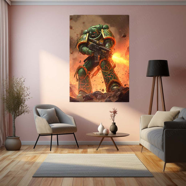 Warhammer 40k  | Epic Battle Scene Metal Poster | HD Metal Wall Frame for Gamers & Collectors 06