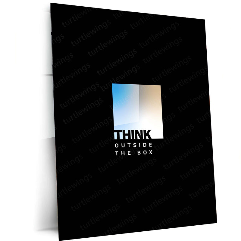 Think Outside the Box Metal Frame – Creative Mindset Poster Art | Motivational Wall Decor for Office, Studio & Study Spaces - TURTLEWINGS 