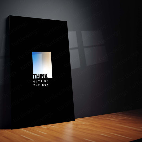 Think Outside the Box Metal Frame – Creative Mindset Poster Art | Motivational Wall Decor for Office, Studio & Study Spaces - TURTLEWINGS 