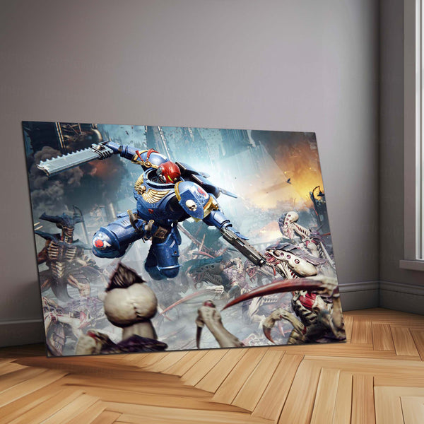 Warhammer 40k  | Epic Battle Scene Metal Poster | HD Metal Wall Frame for Gamers & Collectors 10