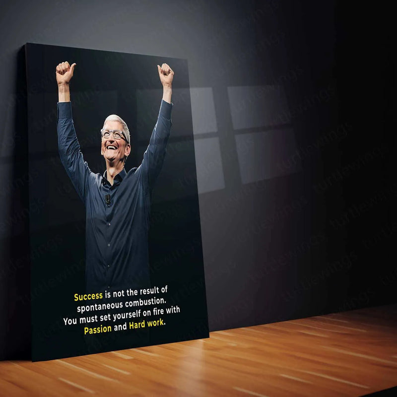 Tim Cook Metal Poster | Apple CEO Wall Art | Tech & Leadership Decor - TURTLEWINGS 