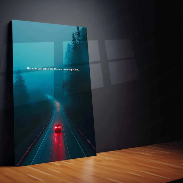 Car Running on Highway – Low Light Fog with Smooth Long Exposure - TURTLEWINGS 