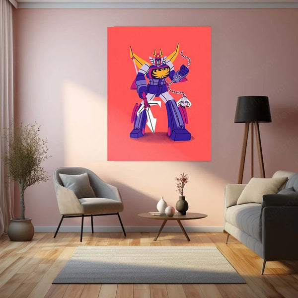Abstract Metal Poster | Transformer Art Metal Poster | Futuristic Cyberpunk Wall Decor