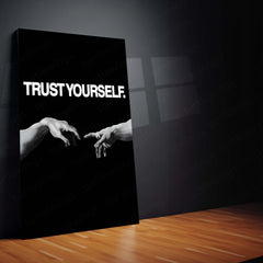 Quote Metal Poster | Trust Yourself Metal Frame Self-Belief & Inner Strength Wall Art | Minimal Confidence Quote Metal Poster