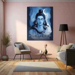 Spiritual God Metal Poster | Mahadev Metal Frame – Divine Lord Shiva Wall Art for Spiritual Energy