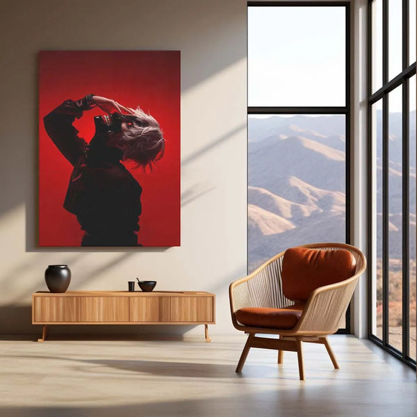Anime Metal Poster | Ken Kaneki Metal Poster | Tokyo Ghoul Wall Art | Dark Anime Aesthetic Decor - TURTLEWINGS 
