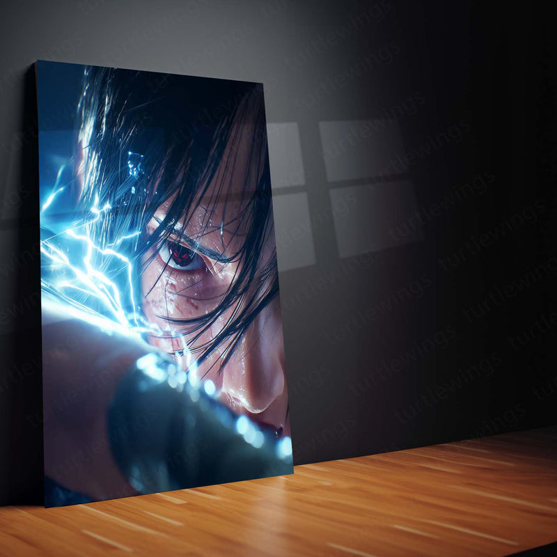 Sasuke Uchiha Metal Frame – Naruto Anime Poster | Sharingan Power Wall Art | Dark Hero Decor for True Shinobi Fans - TURTLEWINGS 