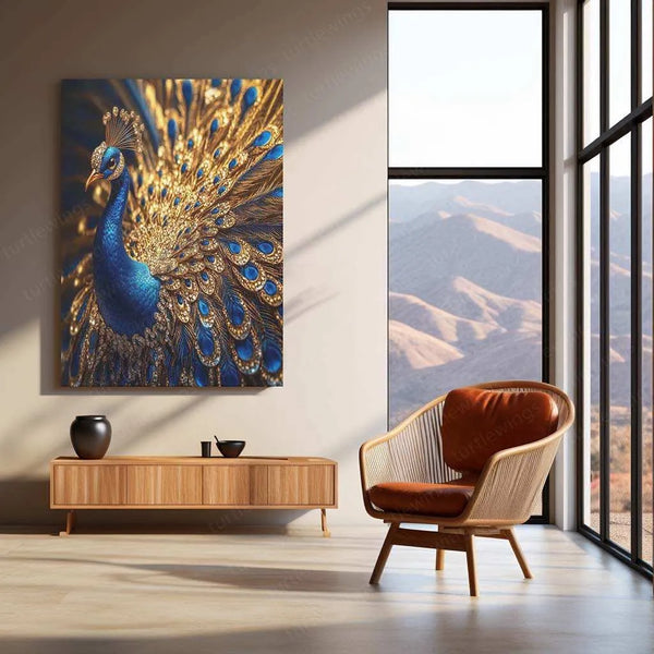 Vastu Collection -Elegant Peacock Metal Frames for Prosperity and Harmony 2 - TURTLEWINGS 