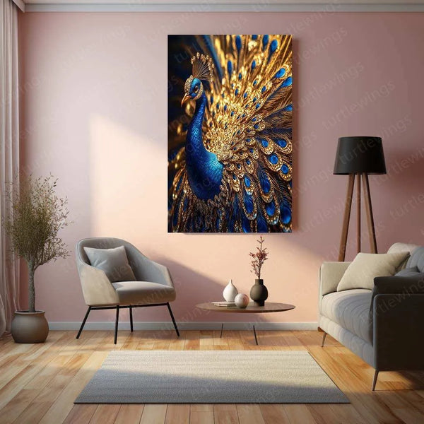 Vastu Collection -Elegant Peacock Metal Frames for Prosperity and Harmony 2 - TURTLEWINGS 