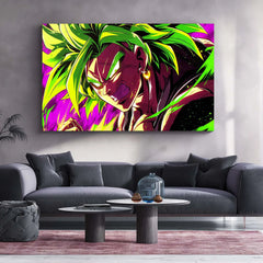 Anime Metal Poster | Broly Green Hair Metal Poster | Dragon Ball Super Wall Art | Legendary Saiyan Rage Decor - TURTLEWINGS 