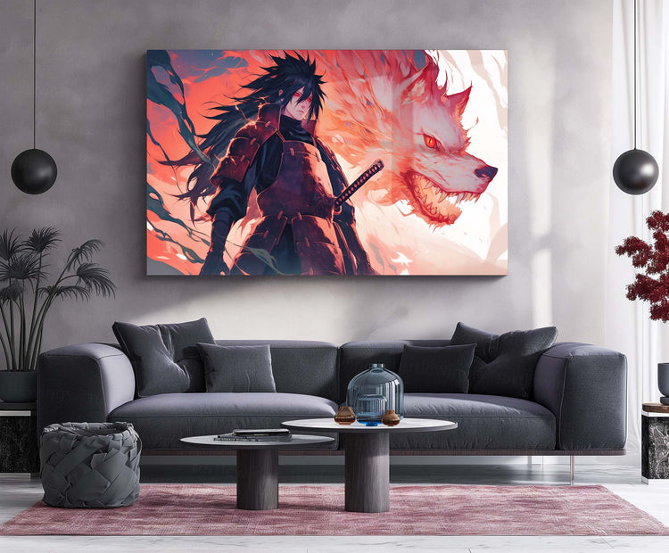 Anime Metal Poster |  Madara Uchiha Metal Poster | Naruto Shippuden Wall Art | Uchiha Clan Power Decor