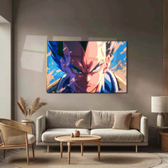 Anime Metal Poster | Vegeta Blue Eyes Metal Poster | Super Saiyan Blue Wall Art | Dragon Ball Anime Warrior Decor - TURTLEWINGS 