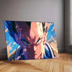 Anime Metal Poster | Vegeta Blue Eyes Metal Poster | Super Saiyan Blue Wall Art | Dragon Ball Anime Warrior Decor - TURTLEWINGS 