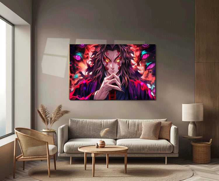 Anime Metal Poster | Kokushibo Metal Poster | Demon Slayer Upper Moon Wall Art | Dark Anime Villain Decor