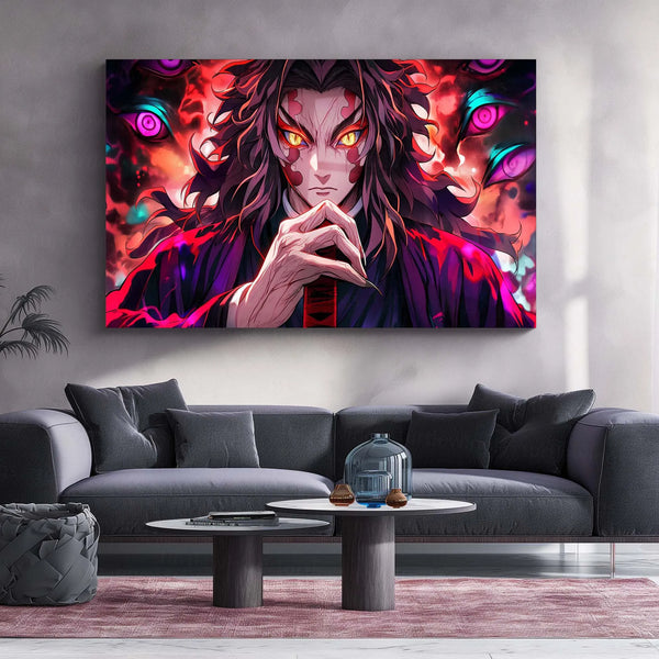 Anime Metal Poster | Kokushibo Metal Poster | Demon Slayer Upper Moon Wall Art | Dark Anime Villain Decor