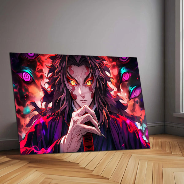 Anime Metal Poster | Kokushibo Metal Poster | Demon Slayer Upper Moon Wall Art | Dark Anime Villain Decor