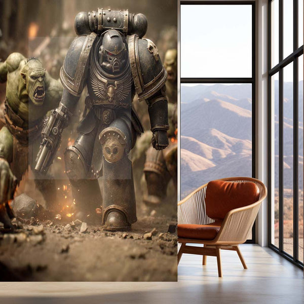 Warhammer 40k  | Epic Battle Scene Metal Poster | HD Metal Wall Frame for Gamers & Collectors 12