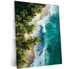Nature with Beach Metal Poster | Tranquil Coastal Wall Art | Ocean & Palm Tree Decor