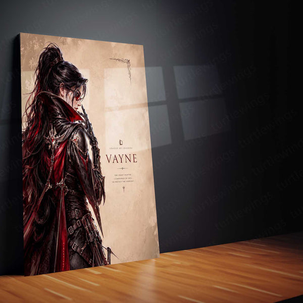 Game Metal Poster | Vayne – The Night Hunter Metal Poster League Inspired Wall Art | Dark Hunter Gaming Metal Frame