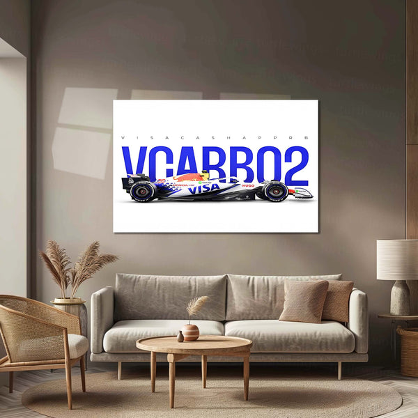 Visa Cash App RB – VCARB 02 Metal Frame | 2024 Formula 1 Car Wall Art - TURTLEWINGS 