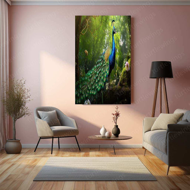 Vastu Collection -Elegant Peacock Metal Frames for Prosperity and Harmony 3 - TURTLEWINGS 