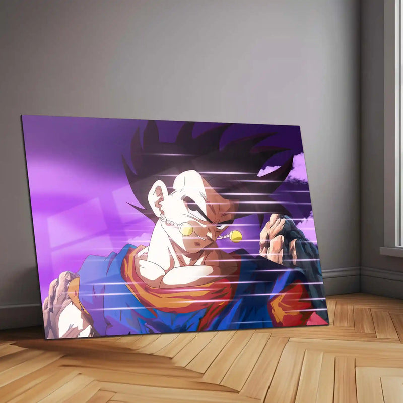 Anime Metal Poster | Vegito – Dragon Ball Daima Style | Fusion Warrior Metal Frame | Anime Wall Art - TURTLEWINGS 