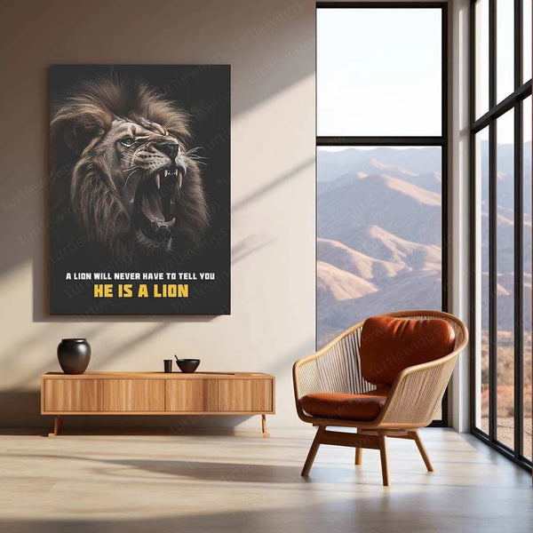Lion Roar – Front Side Face Photography with Intense Expression - TURTLEWINGS 
