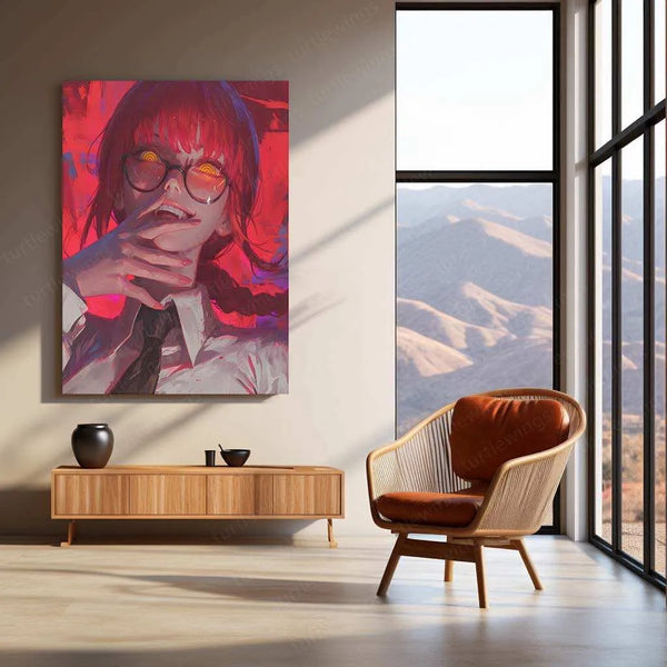 Makima Evil Laugh Poster – Chainsaw Man Anime Art, Dark and Menacing - TURTLEWINGS 