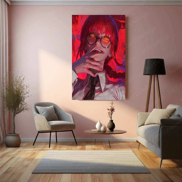 Makima Evil Laugh Poster – Chainsaw Man Anime Art, Dark and Menacing - TURTLEWINGS 