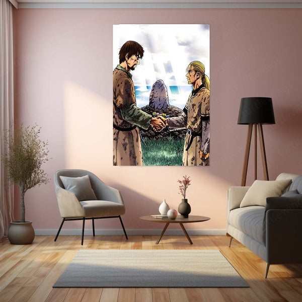 Anime Metal Poster | Vinland Saga – Thorfinn Manga Metal Poster | Viking Anime Wall Frame 01