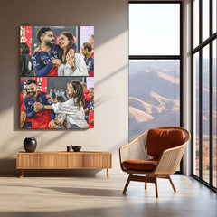 Cricket Metal Poster |💑 Virat Kohli & Anushka Sharma Celebrate RCB's IPL 2025 Win – Iconic Couple Metal Poster | Cricket x Love Edition - TURTLEWINGS 