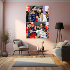 Cricket Metal Poster |💑 Virat Kohli & Anushka Sharma Celebrate RCB's IPL 2025 Win – Iconic Couple Metal Poster | Cricket x Love Edition - TURTLEWINGS 