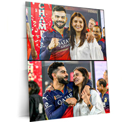 Cricket Metal Poster |💑 Virat Kohli & Anushka Sharma Celebrate RCB's IPL 2025 Win – Iconic Couple Metal Poster | Cricket x Love Edition 01