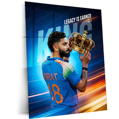 Cricket Metal Poster | Virat Kohli Metal Poster – Iconic Cricket Legend Wall Art 04 - TURTLEWINGS 