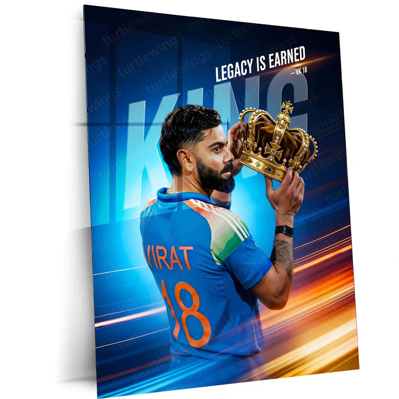 Cricket Metal Poster | Virat Kohli Metal Poster – Iconic Cricket Legend Wall Art 04 - TURTLEWINGS 