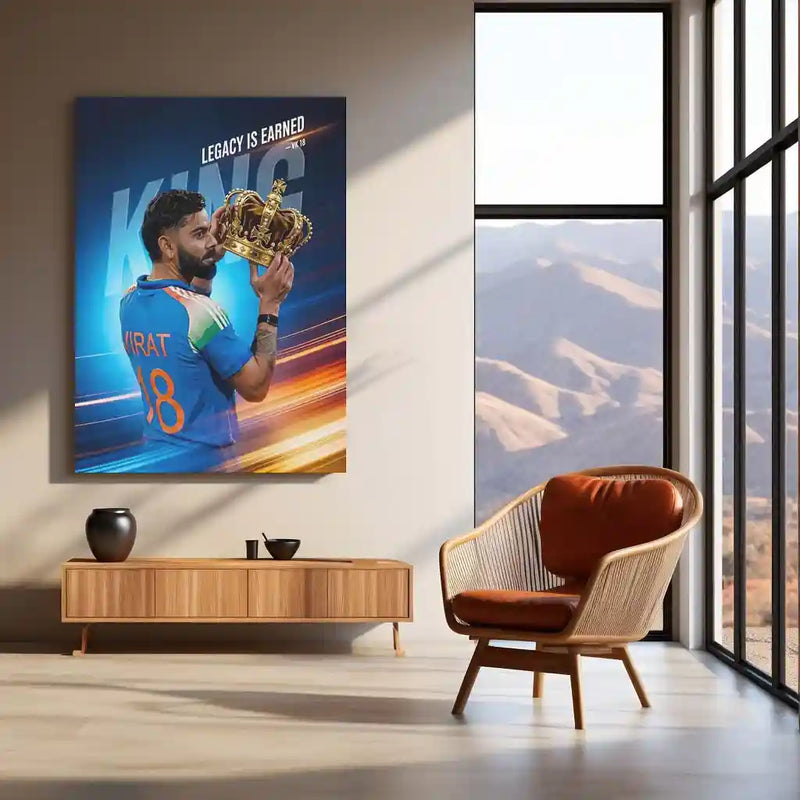 Cricket Metal Poster | Virat Kohli Metal Poster – Iconic Cricket Legend Wall Art 04 - TURTLEWINGS 